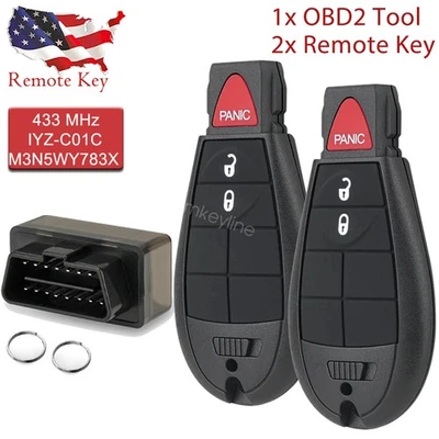 2 programas de chaveiro remoto para 2009 2010 2011 2012 2013 2014 Dodge Grand Caravan - Imagem 1 de 4