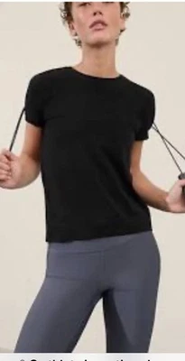 Camiseta sin costuras Athleta In Motion L negra para mujer ¡NUEVA CON ETIQUETAS! #116 Foto 1 de 4