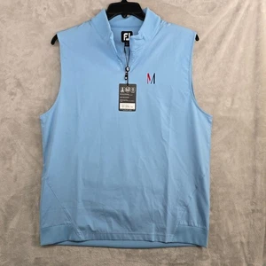 FJ FootJoy Stretch Woven Golf Vest Medium  Dusk Blue Moisture Wicking - Picture 1 of 9