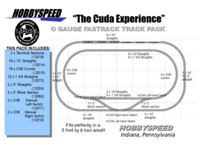 LIONEL FASTRACK THE CUDA EXPERIENCE TRACK PACK 5' x 9' O GAUGE TRAIN LAYOUT NEW - Image 1 of 2