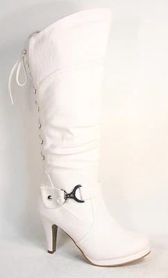 Women's  Round Toe High Heel Platform Mid-Calf  Knee High Boots Shoes Size 5 -11 - Image 1 of 4