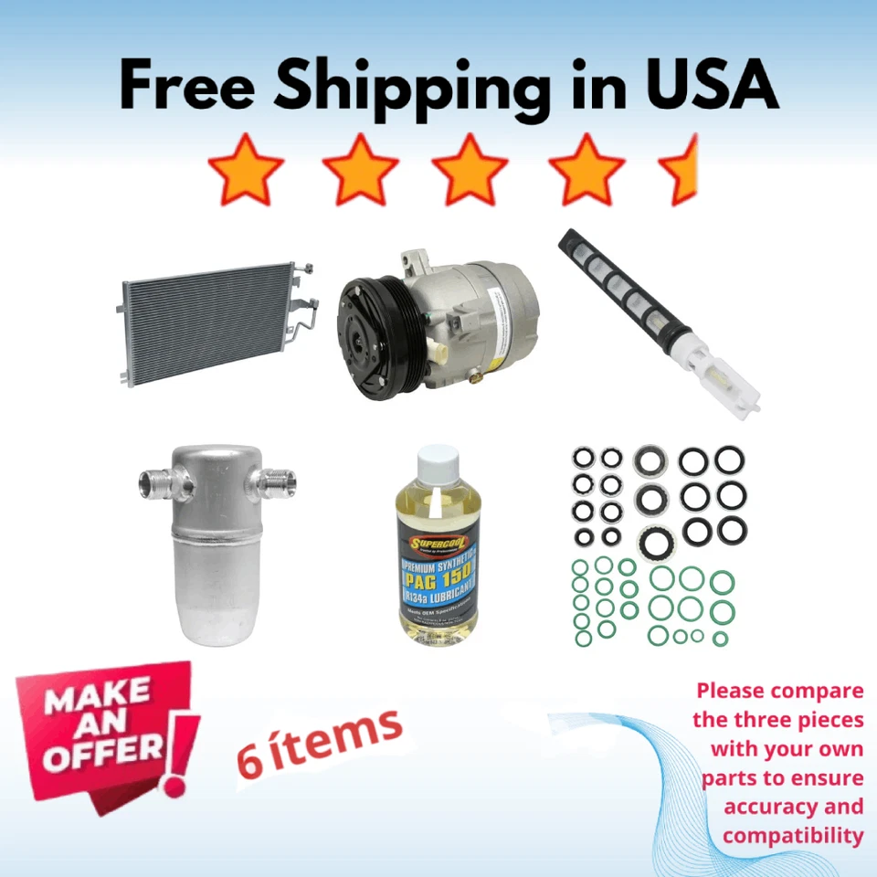 Compresor, condensador y secadores aire acondicionado apto para Chevrolet Cavalier 1995-2002 Foto 1 de 4