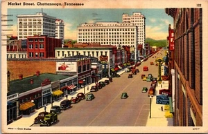 Postal Market Street Chattanooga Tennessee Correo de Soldado Segunda Guerra Mundial 1943 2do Ejército - Imagen 1 de 2