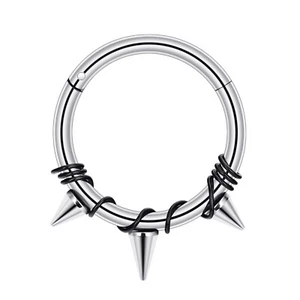 Mix-Style Nose Rings 16G Surgical Steel Septum Clicker Hinged Segment Piercing - Picture 1 of 38