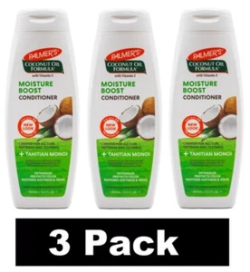 3 x PALMERS COCONUT OIL FORMULA 400ml CONDITIONER MOISTURE BOOST +TAHITIAN MONOI - Picture 1 of 4