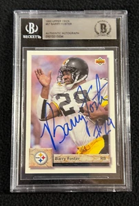 Barry Foster Signed 1992 Upper Deck Card #57 BAS Certified Pittsburgh Steelers - Picture 1 of 2