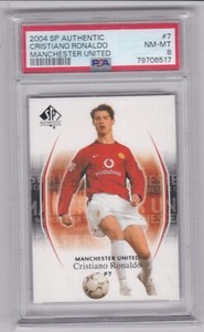 2004 SP Authentic Manchester United #7 Cristiano Ronaldo RC Base PSA 8