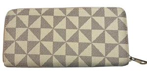 Mujer Billetera a Cuadros Pulsera Moneda Tarjeta Efectivo Cartera Moda Damier Blanco - Imagen 1 de 5