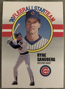 1990 Fleer All Star Team Ryne Sandberg Baseball Card #9 Cubs 2nd Base High Grade