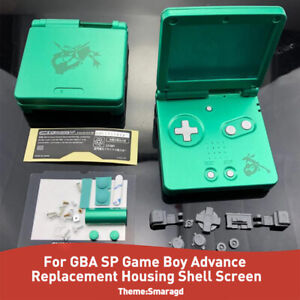 Für Gameboy GBA Advance SP Ersatz Gehäuse Shell Housing+Displayscheibe Smaragd