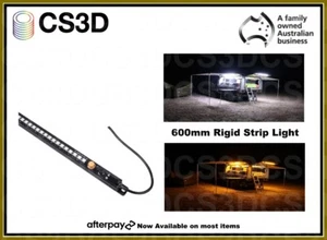Black 600mm 12V LED Rigid Bar Light Dimmer Waterproof Amber/White Light Magnetic - Picture 1 of 6