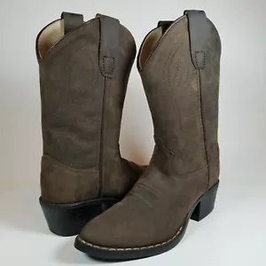 Cody James Full Grain Leather Western Boots Boys' Size US 13 D Brown Pointed Toe - Picture 1 of 12