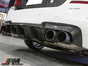 V Type Carbon Fiber Rear Bumper Diffuser for 12-15 BMW F10 5 Series M5 Only CF - Picture 1 of 2