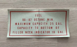 New Vintage Piper Airplane Fuel Caution Placard Original 99364-00 NOS - Bild 1 von 5