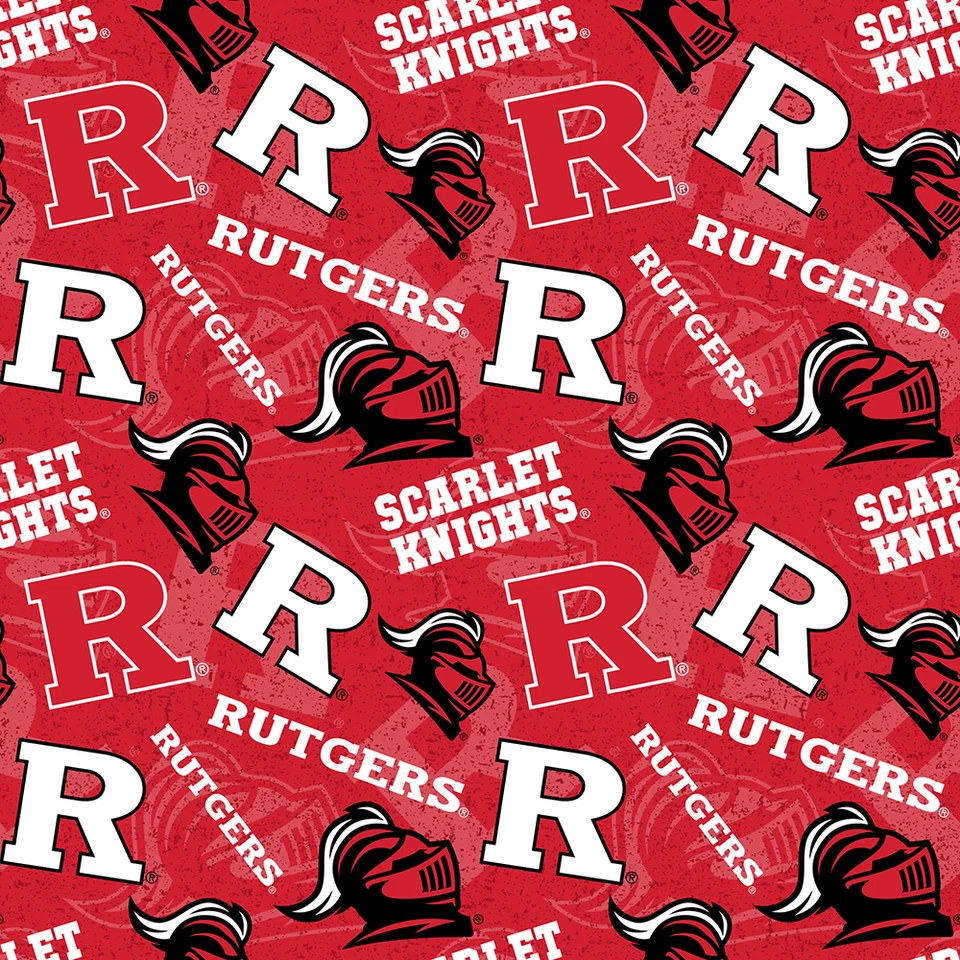 Rutgers University Scarlet Knights Cotton Fabric Tone on Tone Print-By the Yard - Image 1 of 1