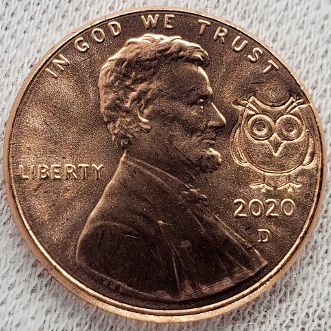 2020 Lincoln Penny Hootie Owl Bird Nature Counterstamp Gift Good Luck Coin! Cover