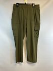 Womens Size Large Pants Pull On Elastic Waist Crop EDDIE BAUER Poly Spandex D38