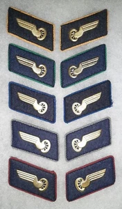 Deutschen Reichsbahn, 5 Paar Kragenspiegel, je 1 x gelb, grau, blau, rot, grün - Bild 1 von 1