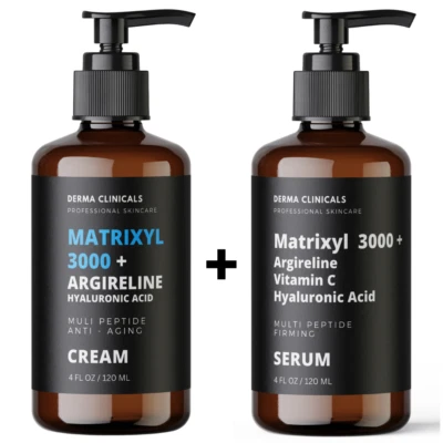 2 Pk - Matrixyl 3000, Argireline Hyaluronic Acid AntiAging Wrinkle SERUM + CREAM - Image 1 of 4