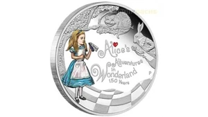 1 dólar 150 años Alicia en el País de las Maravillas Tuvalu 1 oz plata PP 2015 - Imagen 1 de 3