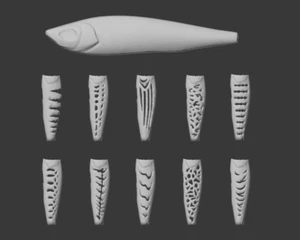 Plantilla 3D de plástico duro wLure para señuelo de pesca cuerpo en blanco UPM708 - Imagen 1 de 4