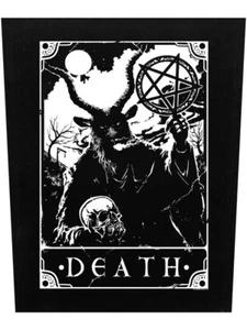 Tödliches Tarot: Tod Rücken Aufnäher: Pentagramm Schädelkarte Baphomet Gothic Gothic Geschenk  - Bild 1 von 9