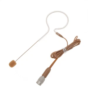Tan Color Single Head Microphone For Audio-Technica Wireless Hirose 4Pin Brown - Picture 1 of 11