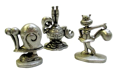 Bob Esponja Pantalones Cuadrados Estatuillas de Peltre Monopoly Sr. Cangrejo Sandy Gary Tokens 2005 Foto 1 de 4