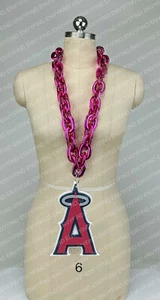 New MLB LOS ANGELES ANGELS HOT PINK Jumbo Big Fan Chain Necklace Foam MI USA - Picture 1 of 3