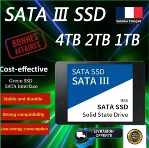 Disque dur SSD SATA III 2.5 pouce Solid State Drive 4TB pour pc portable fixe - Photo 1/11