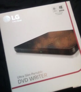 LG EXTERNAL DVD-WRITER BLACK ULTRA SLIM PORTABLE SP80 DVD-RW  TV, PC WINDOWS MAC - Afbeelding 1 van 7