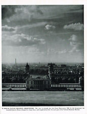 Royal Naval College Greenwich London Vintage Picture Old Print 1953 CLPBOL2#71