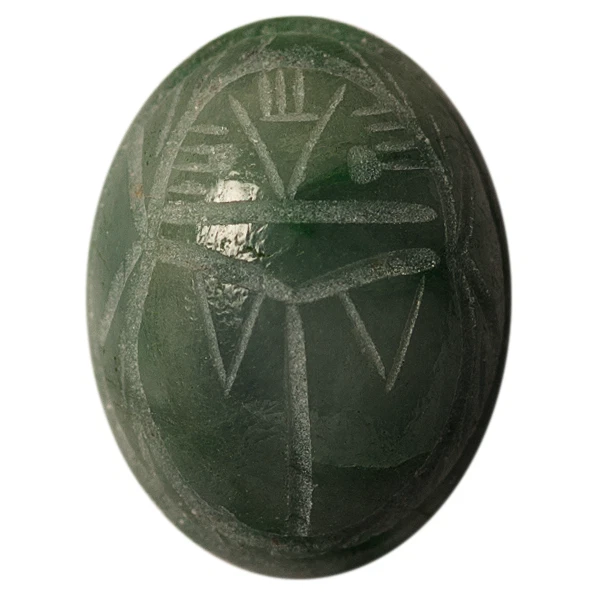 Escarabajo de jade natural fino rico verde de Wyoming - ovalado - EE. UU., Wyoming - grado AAA Foto 1 de 1