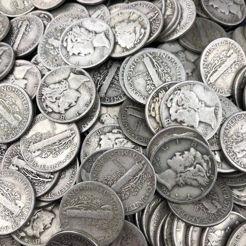 ONE MERCURY DIME ROLL (50 COINS) 90% SILVER Mixed Dates Cover