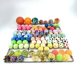 Vintage Rubber Bouncy Balls Spiderman Bakugan Smiley Face Money Swirl Lot of 112 - Picture 1 of 24