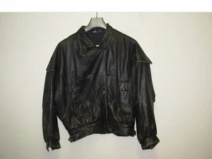 Veste en cuir taille 36 (taille grand, correspond à un M) VINTAGE - Imagen 1 de 11