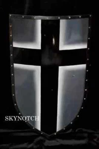 Medieval Teutonic Authentic Shield | Medieval Knight Black Cross Templar Shield - Picture 1 of 7