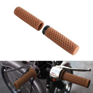 Brown Rubber Hand Grips Cover For 25MM/27MM For Touring Street Glide FLHX '08-23 - Picture 1 of 7