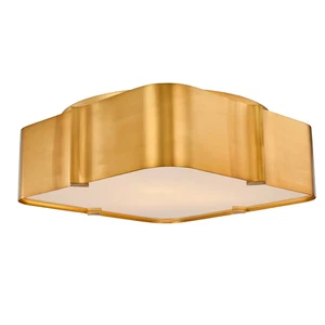 Winter Brass Three Light Flush Mount from the Lotus Collection - Picture 1 of 1