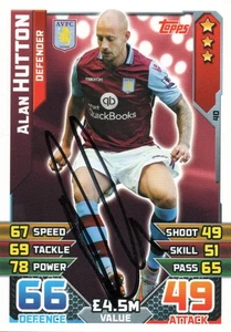 ALAN HUTTON SIGNED ASTON VILLA 2015/2016 MATCH ATTAX TRADING CARD+COA - Picture 1 of 1