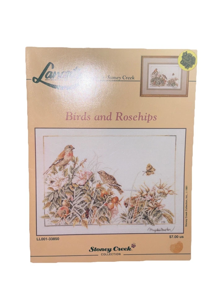 Lanarte Stoney Creek Birds and Rosehips 213w x 148h Cross Stitch Chart - Image 1 of 1