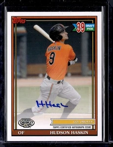 2021 Topps Pro Debut Autographs Hudson Haskin #PD-175 Auto - Picture 1 of 2
