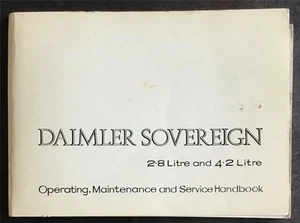 DAIMLER SOVEREIGN 2.8 LITRE & 4.2 LITRE Car Handbook 1972 #E.1022/5 - Picture 1 of 8