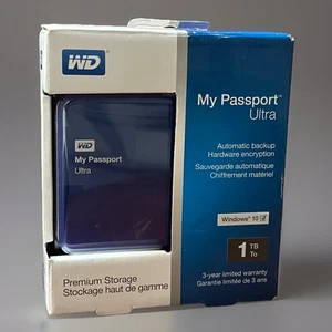 Western Digital Portable Hard Drive My Passport Ultra 1 TB NIB Sealed Blue - Picture 1 of 5