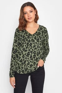 Long Tall Sally Women Tall Leopard Print Top - Picture 1 of 9