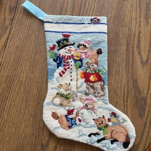 Bucilla 60707 SCHNEEMANN & TIERE Nadelspitze Weihnachtsstrumpf Dekoration komplett - Bild 1 von 9