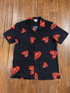Camicia hawaiana Keith Haring cuore manica corta con bottoni arte AOP Bad Bunny - Foto 1 di 4