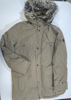 Abrigo Chaqueta de Invierno Michael Kors Para Hombres Alto Taupe Imitación Piel Con Capucha LT Foto 1 de 4