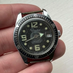 Vintage Ingraham Skindiver Montre Fabriqué en Suisse Pm Eb 8810 Homme 34mm À - Picture 1 of 19