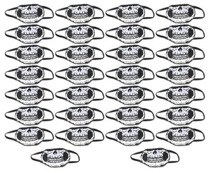 Q=30 cubierta antipolvo facial lavable de tres capas al por mayor negra con cráneo blanco - Imagen 1 de 4